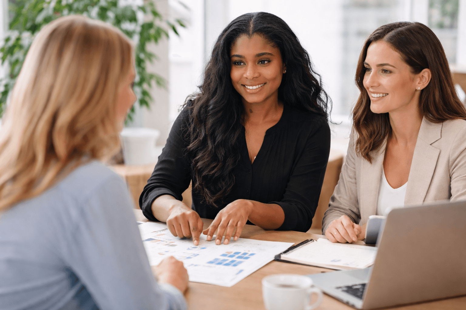 Business meeting with financial advisors